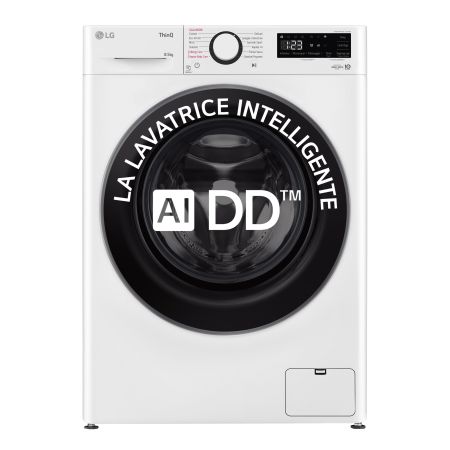 Lavatrice 8,5kg AI DD™ | Serie V3 Classe A | 1200 giri, Lavaggio a vapore, Wi-Fi, Inverter Direct Drive | White - F2WV308S6AW